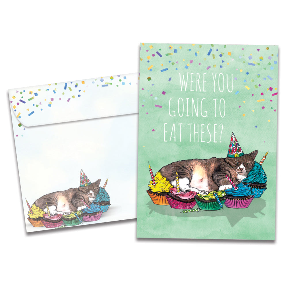 Cat Nap Cupcakes Single Card
