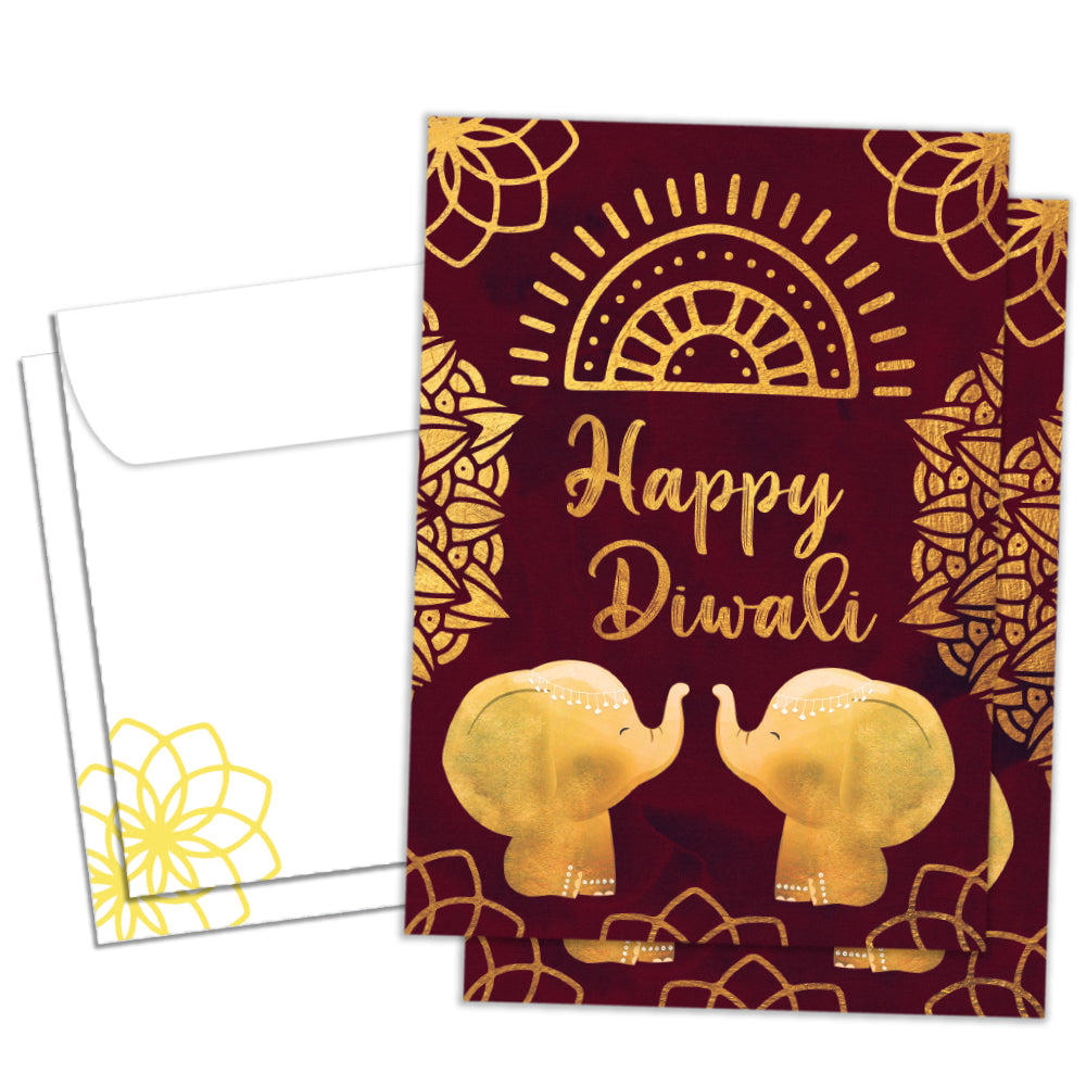 Gold Elephants Diwali 2 Pack
