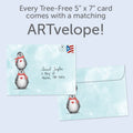 Load image into Gallery viewer, Boho Christmas Penguins 2 Card Pack
