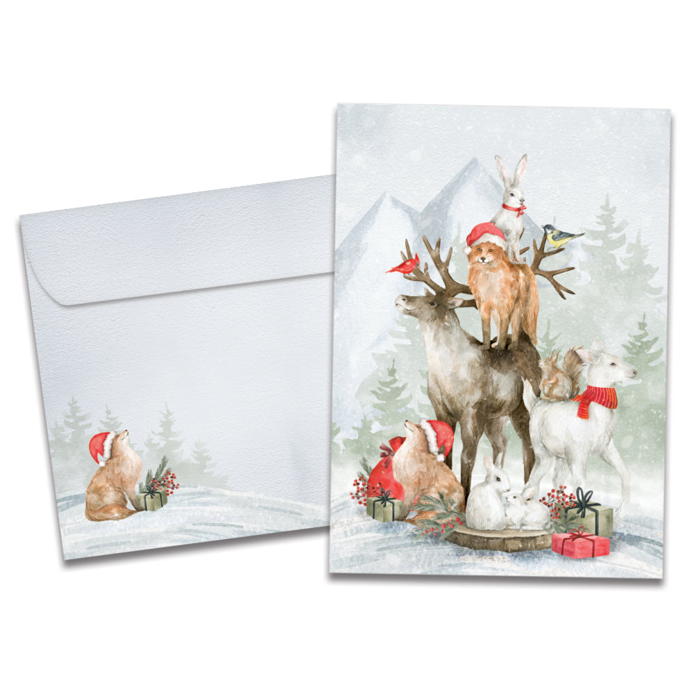 Piled Wild Watercolor Holiday 12 Pack