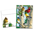 Load image into Gallery viewer, The cover of Tree-Free&#39;s Favorite Songbirds All Occasion Card card, along with its matching envelope.
