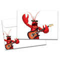 Load image into Gallery viewer, The cover of Tree-Free&#39;s Rock Lobster card, along with its matching envelope.

