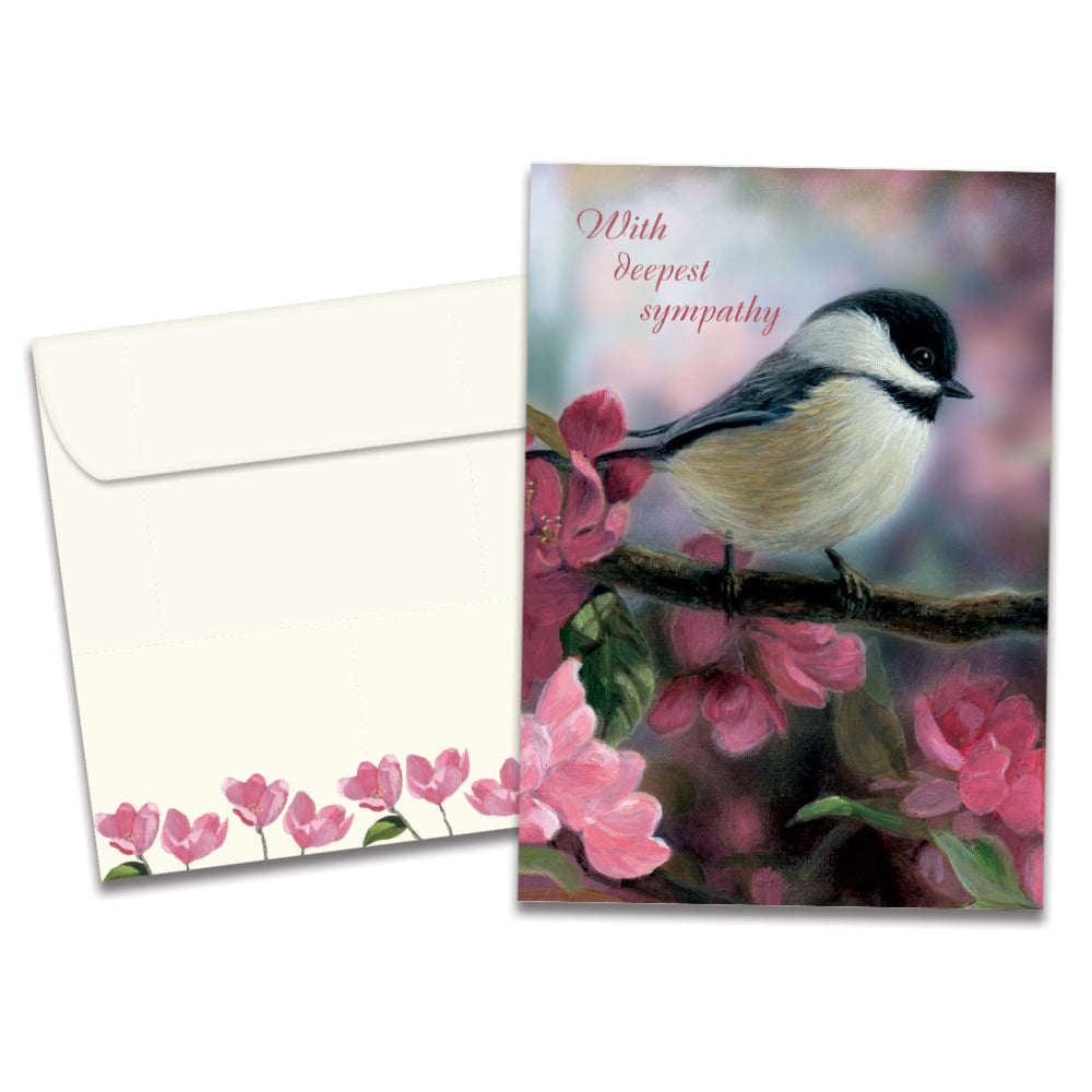 The cover of Tree-Free's Peace And Comfort card, along with its matching envelope.