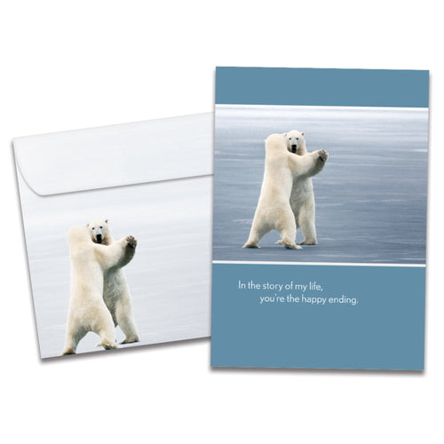 The cover of Tree-Free's Arctic Anniversary card, along with its matching envelope.