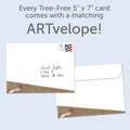 Load image into Gallery viewer, The envelope for Tree-Free’s Fantastic Dreams card, along with the following text: “Every Tree-Free 5x7 card comes with a matching ARTvelope!”
