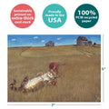 Load image into Gallery viewer, The cover of Tree-Free’s Fantastic Dreams card with lines demonstrating its 5x7 dimensions, along with the following text: “100% PCW recycled paper, proudly made in the USA, sustainably printed on extra-thick card stock”

