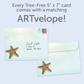 Load image into Gallery viewer, The envelope for Tree-Free’s Not All Stars Belong card, along with the following text: “Every Tree-Free 5x7 card comes with a matching ARTvelope!”
