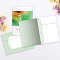 Load image into Gallery viewer, The inside of Tree-Free’s Heal card, with the cover and envelope in the background.

