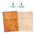 Load image into Gallery viewer, The cover and inside of Tree-Free’s Unawakened Soul Pet Sympathy Card card, along with the following text: “1 greeting card, 1 matching envelope”
