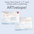 Load image into Gallery viewer, The envelope for Tree-Free’s From Above Sympathy Card card, along with the following text: “Every Tree-Free 5x7 card comes with a matching ARTvelope!”
