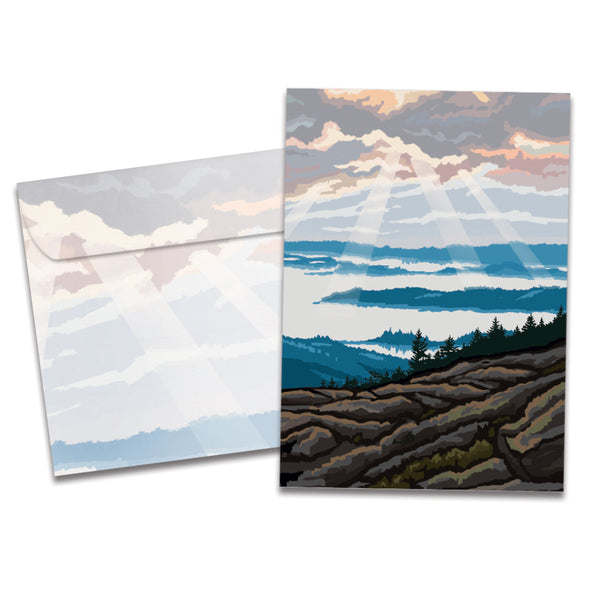 The cover of Tree-Free's From Above Sympathy Card card, along with its matching envelope.