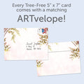 Load image into Gallery viewer, The envelope for Tree-Free’s Healing Touch card, along with the following text: “Every Tree-Free 5x7 card comes with a matching ARTvelope!”
