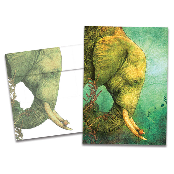 The cover of Tree-Free's Listen card, along with its matching envelope.