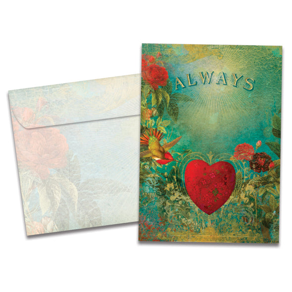 The cover of Tree-Free's Always Love Card card, along with its matching envelope.