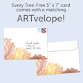 Load image into Gallery viewer, The envelope for Tree-Free’s Believe card, along with the following text: “Every Tree-Free 5x7 card comes with a matching ARTvelope!”
