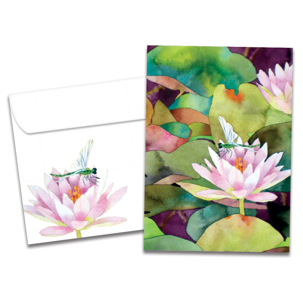 Waterlilies And Dragonfly Sympathy Card