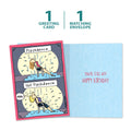 Load image into Gallery viewer, The cover and inside of Tree-Free’s Hot Flashdance card, along with the following text: “1 greeting card, 1 matching envelope”
