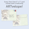 Load image into Gallery viewer, The envelope for Tree-Free’s Perspective card, along with the following text: “Every Tree-Free 5x7 card comes with a matching ARTvelope!”

