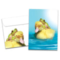 Load image into Gallery viewer, The cover of Tree-Free&#39;s Duck Duck Frog card, along with its matching envelope.
