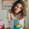 Load image into Gallery viewer, Lifestyle image(s) featuring Tree-Free’s Duck Duck Frog card
