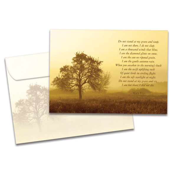 The cover of Tree-Free's Forever In Our Hearts Sympathy Card card, along with its matching envelope.
