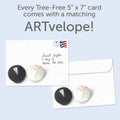 Load image into Gallery viewer, The envelope for Tree-Free’s Sweetest Couple Wedding Card card, along with the following text: “Every Tree-Free 5x7 card comes with a matching ARTvelope!”
