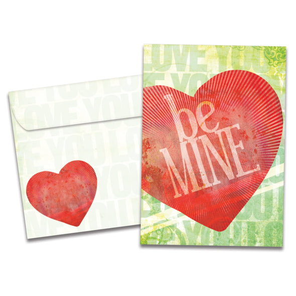 The cover of Tree-Free's Be Mine card, along with its matching envelope.