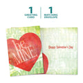 Load image into Gallery viewer, The cover and inside of Tree-Free’s Be Mine card, along with the following text: “1 greeting card, 1 matching envelope”
