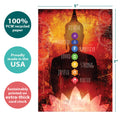 Load image into Gallery viewer, The cover of Tree-Free’s Divine Connected Strong All Occasion Card card with lines demonstrating its 5x7 dimensions, along with the following text: “100% PCW recycled paper, proudly made in the USA, sustainably printed on extra-thick card stock”
