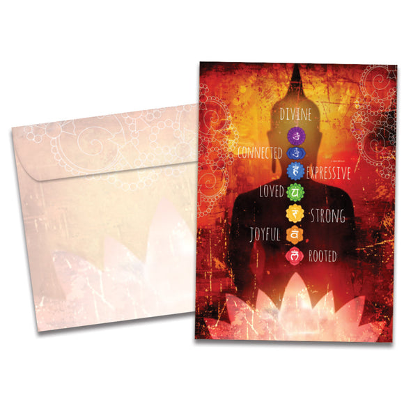 The cover of Tree-Free's Divine Connected Strong card, along with its matching envelope.