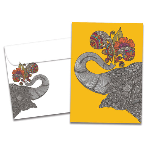 The cover of Tree-Free's Bursting With Joy card, along with its matching envelope.