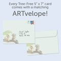 Load image into Gallery viewer, The envelope for Tree-Free’s Got You Covered card, along with the following text: “Every Tree-Free 5x7 card comes with a matching ARTvelope!”
