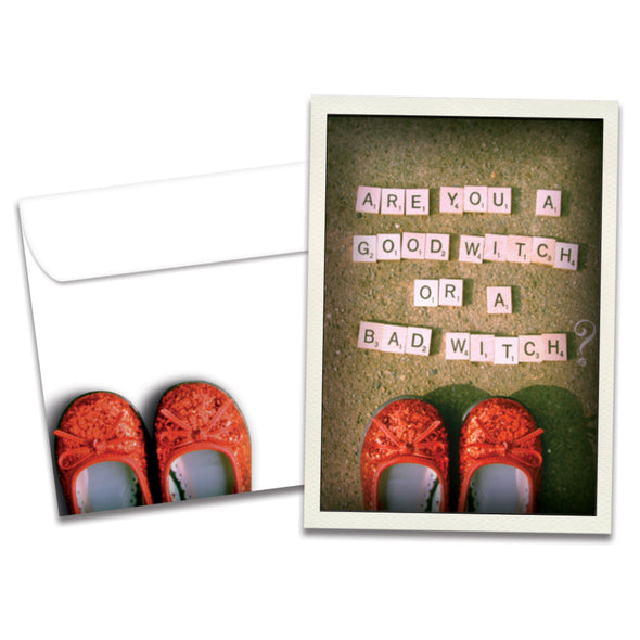 The cover of Tree-Free's Good Or Bad? card, along with its matching envelope.