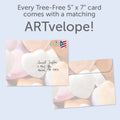 Load image into Gallery viewer, The envelope for Tree-Free’s Candy Hearts Valentine card, along with the following text: “Every Tree-Free 5x7 card comes with a matching ARTvelope!”
