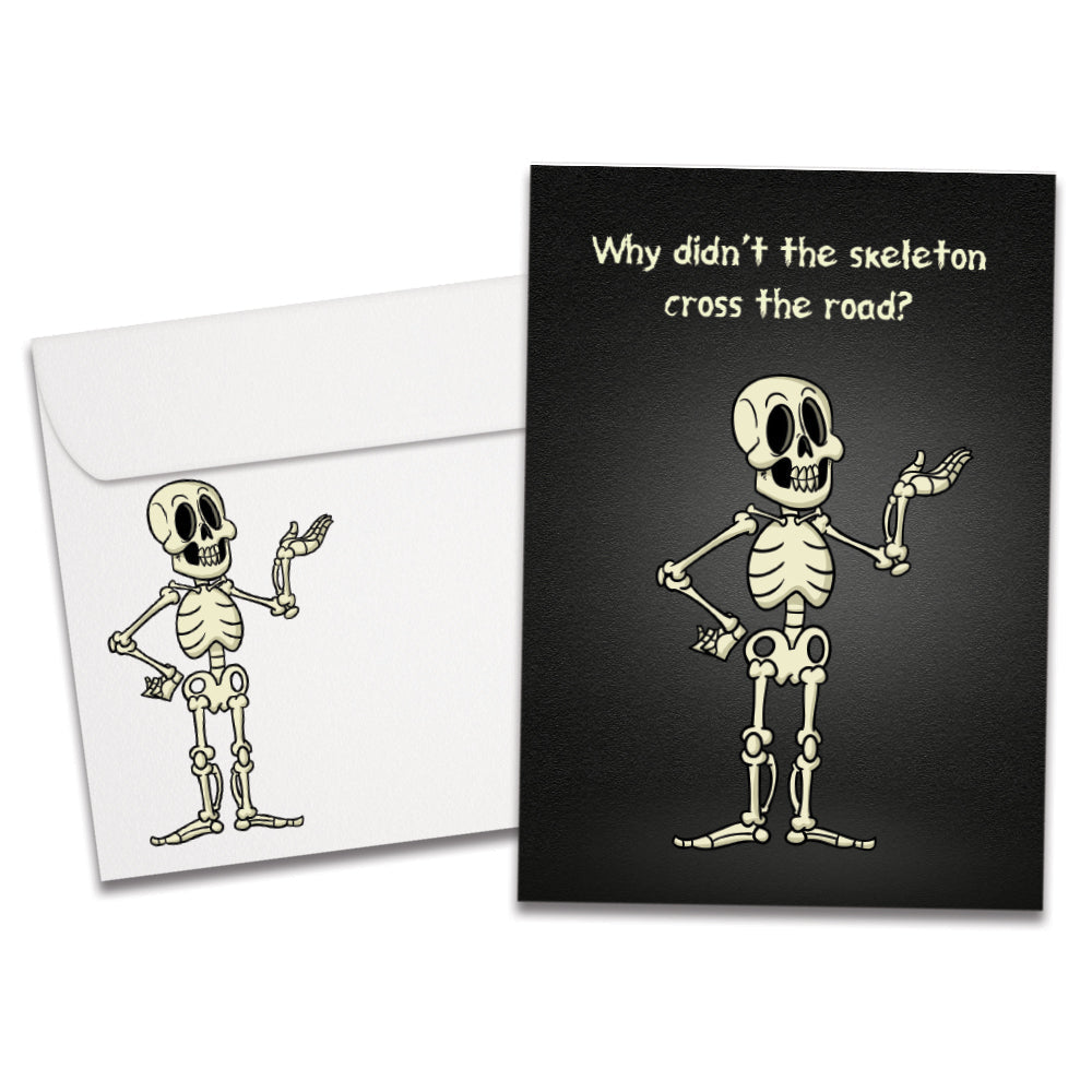 Skeleton Road Halloween Card