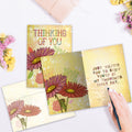 Load image into Gallery viewer, The inside of Tree-Free’s Just A Little Note Friendship Card card, with the cover and envelope in the background.
