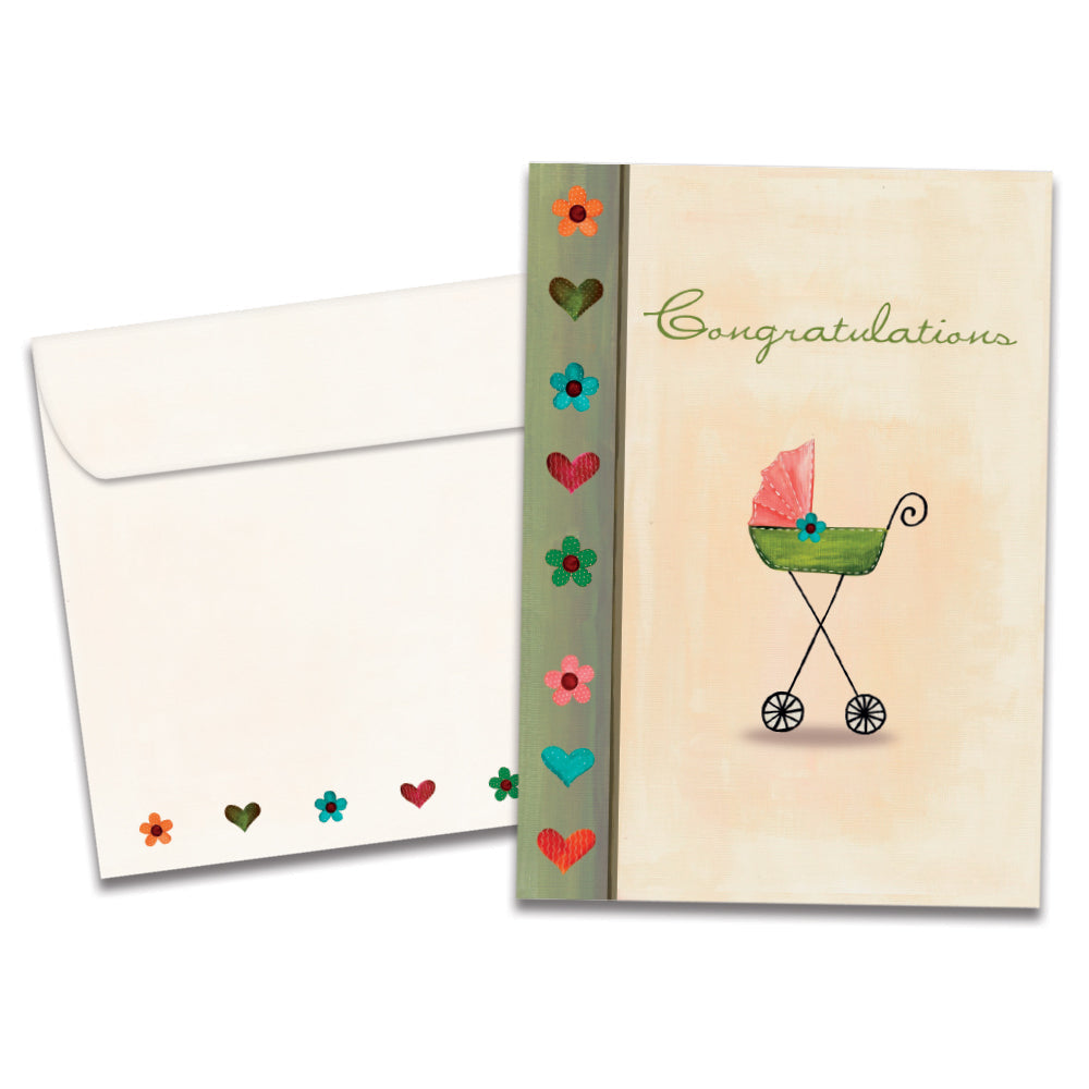 The cover of Tree-Free's Small Beginnings card, along with its matching envelope.