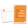 Load image into Gallery viewer, The cover of Tree-Free&#39;s Braver Stronger Smarter card, along with its matching envelope.
