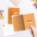 Load image into Gallery viewer, The inside of Tree-Free’s Braver Stronger Smarter card, with the cover and envelope in the background.

