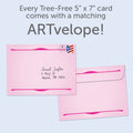 Load image into Gallery viewer, The envelope for Tree-Free’s Glitter Girls card, along with the following text: “Every Tree-Free 5x7 card comes with a matching ARTvelope!”
