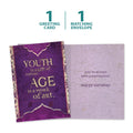 Load image into Gallery viewer, The cover and inside of Tree-Free’s Work of Art card, along with the following text: “1 greeting card, 1 matching envelope”

