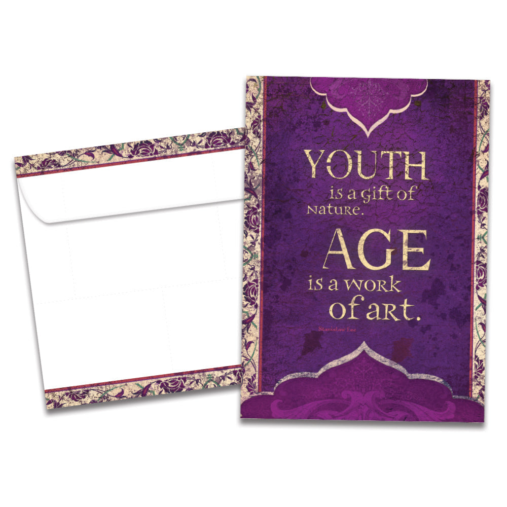 The cover of Tree-Free's Work of Art card, along with its matching envelope.