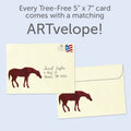 Load image into Gallery viewer, The envelope for Tree-Free’s Four Legged Friends Pet Sympathy Card card, along with the following text: “Every Tree-Free 5x7 card comes with a matching ARTvelope!”
