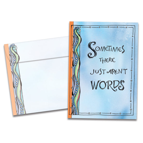 The cover of Tree-Free's No Words Sympathy Card card, along with its matching envelope.