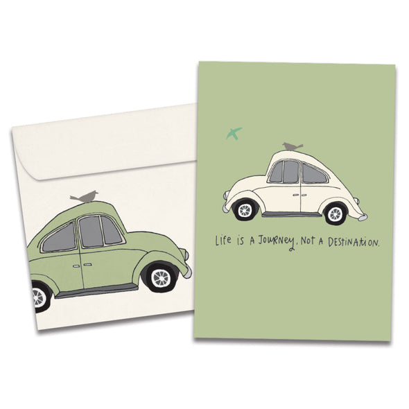 The cover of Tree-Free's Life Journey card, along with its matching envelope.