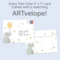 Load image into Gallery viewer, The envelope for Tree-Free’s Twinkle Twinkle card, along with the following text: “Every Tree-Free 5x7 card comes with a matching ARTvelope!”
