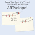 Load image into Gallery viewer, The envelope for Tree-Free’s Woo Hoo Owl card, along with the following text: “Every Tree-Free 5x7 card comes with a matching ARTvelope!”
