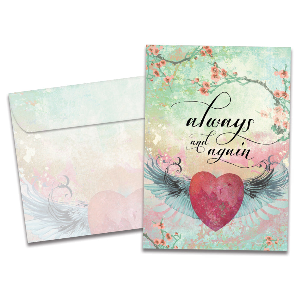 The cover of Tree-Free's Choose You Again Love Card card, along with its matching envelope.