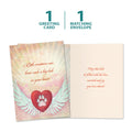 Load image into Gallery viewer, The cover and inside of Tree-Free’s Little Creatures Pet Sympathy Card card, along with the following text: “1 greeting card, 1 matching envelope”
