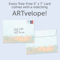 Load image into Gallery viewer, The envelope for Tree-Free’s Deep Love Sympathy Card card, along with the following text: “Every Tree-Free 5x7 card comes with a matching ARTvelope!”
